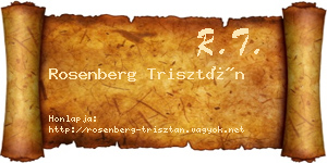 Rosenberg Trisztán névjegykártya